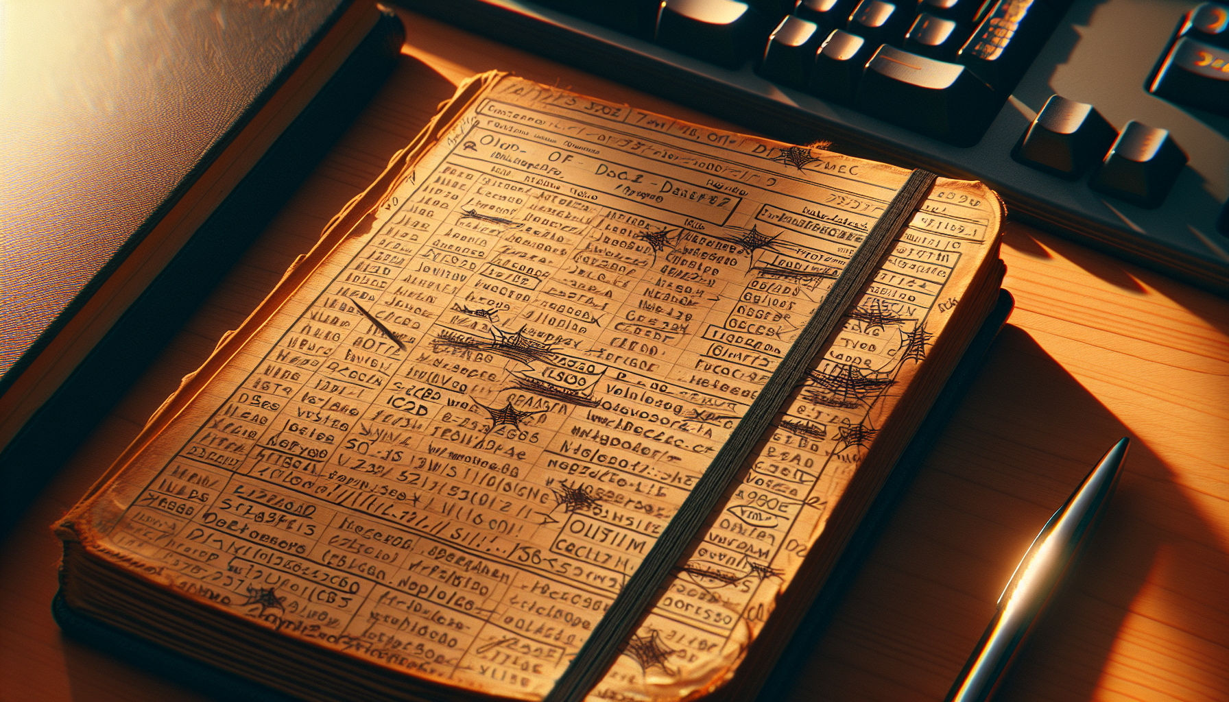 Handwritten notes of old URLs representing the research process of excavating link rot and dead websites