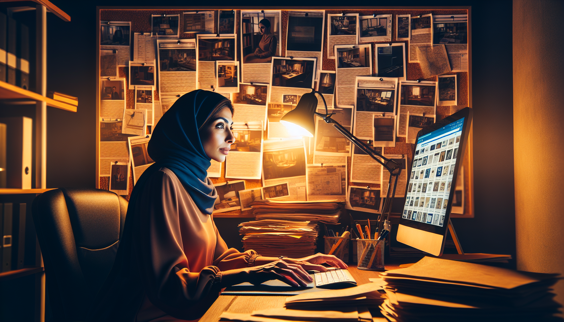 Digital archaeologist researching link rot and dead websites using archived web records late at night