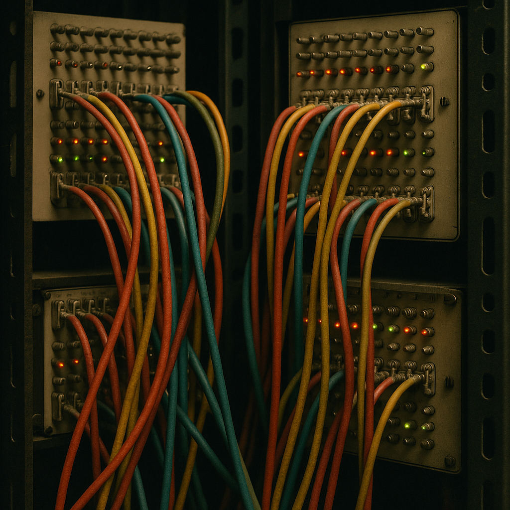 Network infrastructure representing JANET academic network history UK inside a university server room