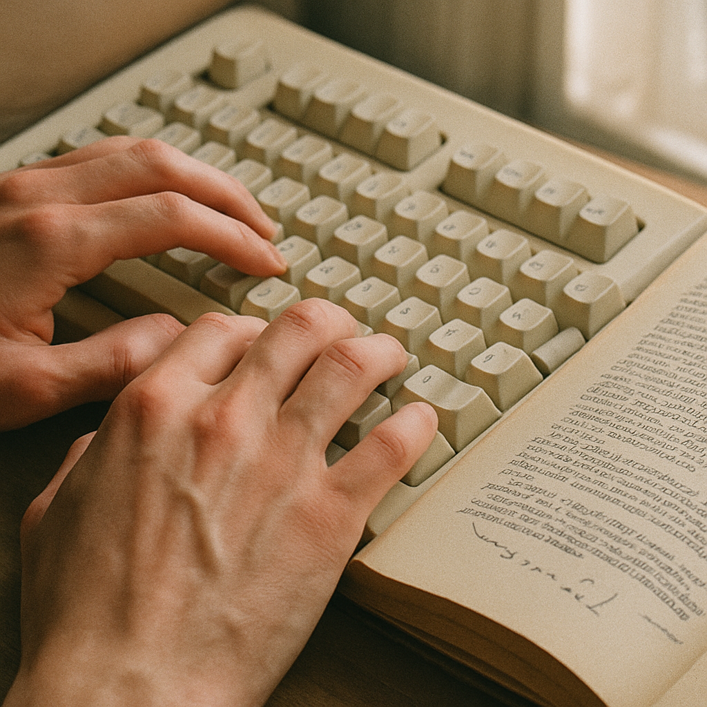 Volunteer typing digitised text for a digital text archive history UK project
